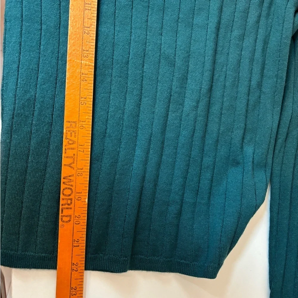 J. Crew Teal Ribbed Merino Wool Sweater
